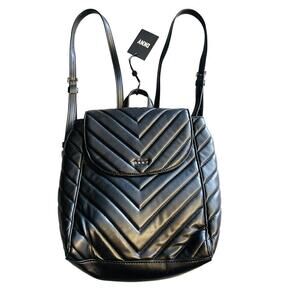 NWT DKNY Veronica Backpack R21KZS28 Black Puffer Matelasse Bag One Size